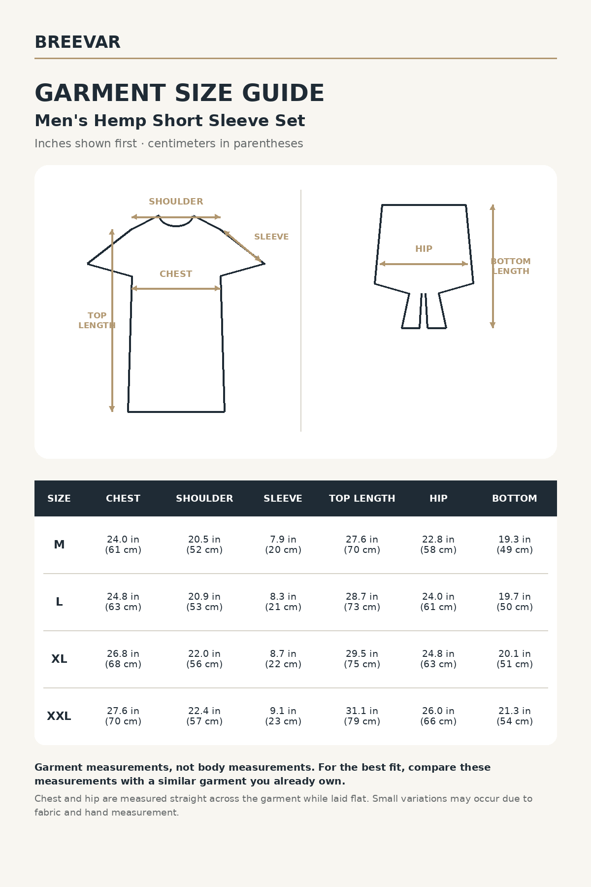 Men's Short-Sleeve Hemp Sleepwear Set